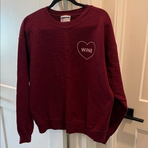 Hanes Burgundy Heart Sweatshirt